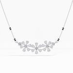 White Gold 2Ct Cluster Pear Lab Grown Diamond Xorlyn Mangalsutra