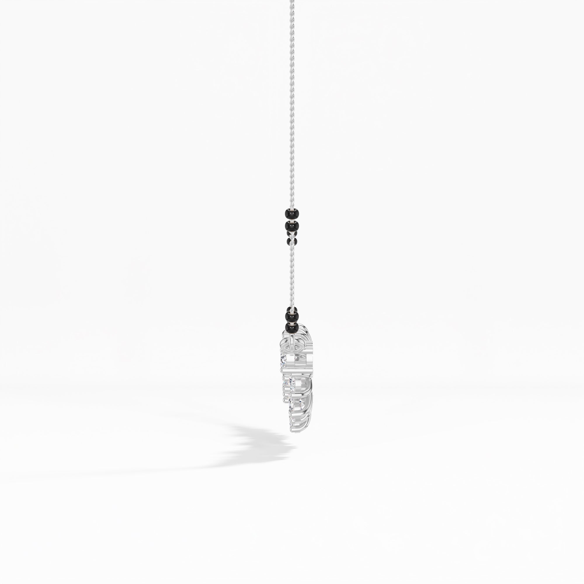 White Gold 2Ct Cluster Pear Lab Grown Diamond Xorlyn Mangalsutra