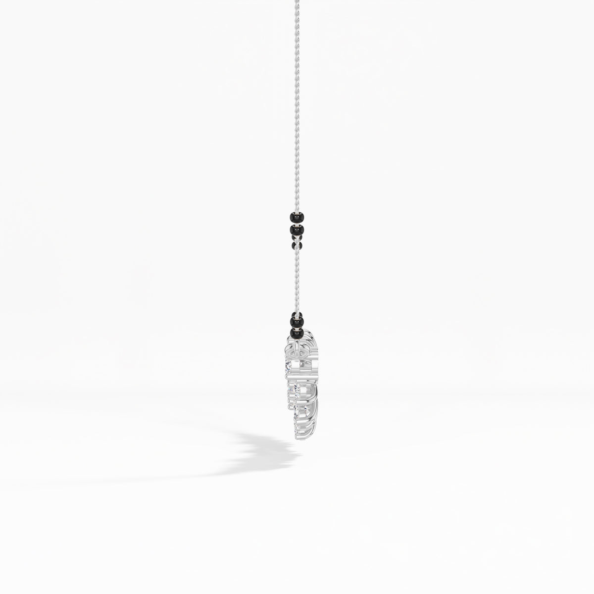 White Gold 2Ct Cluster Pear Lab Grown Diamond Xorlyn Mangalsutra