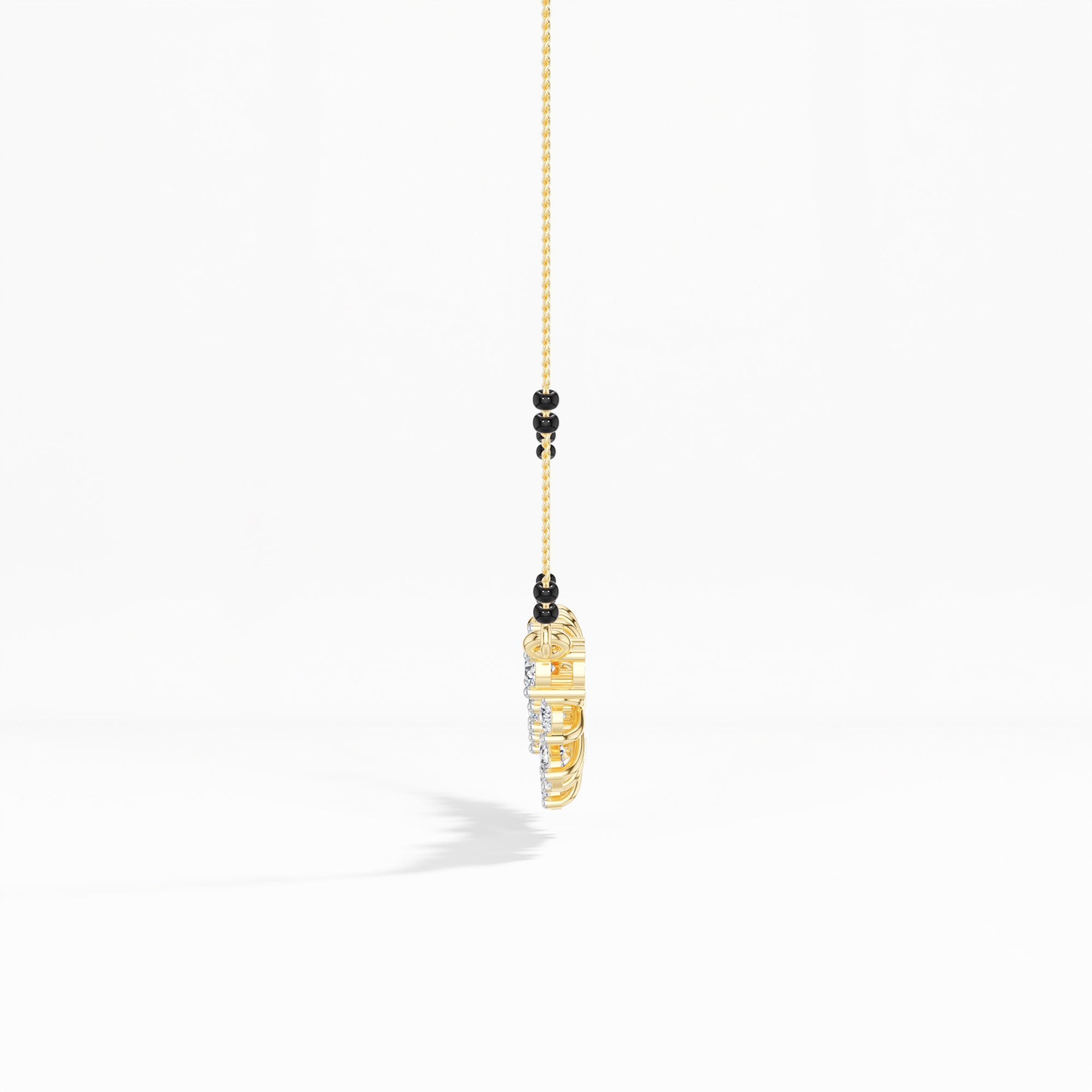 Yellow Gold 2Ct Cluster Pear Lab Grown Diamond Xorlyn Mangalsutra