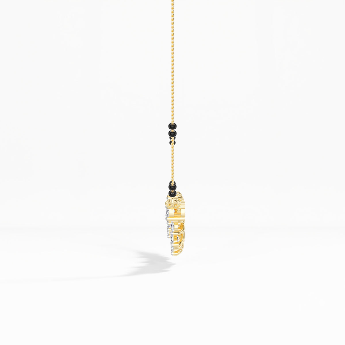 Yellow Gold 2Ct Cluster Pear Lab Grown Diamond Xorlyn Mangalsutra