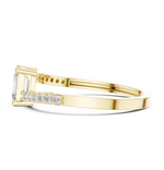 Gold Pave Solitaire Four Prong Emerald Lab Grown Diamond Xerin Ring