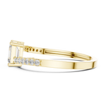 Gold Pave Solitaire Four Prong Emerald Lab Grown Diamond Xerin Ring