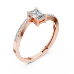 Gold Pave Solitaire Four Prong Emerald Lab Grown Diamond Xerin Ring