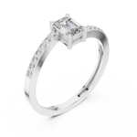 Gold Pave Solitaire Four Prong Emerald Lab Grown Diamond Xerin Ring