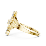 Gold Floral Cluster Drop Round Lab Grown Diamond Ziven Ring