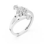 Gold Floral Cluster Drop Round Lab Grown Diamond Ziven Ring