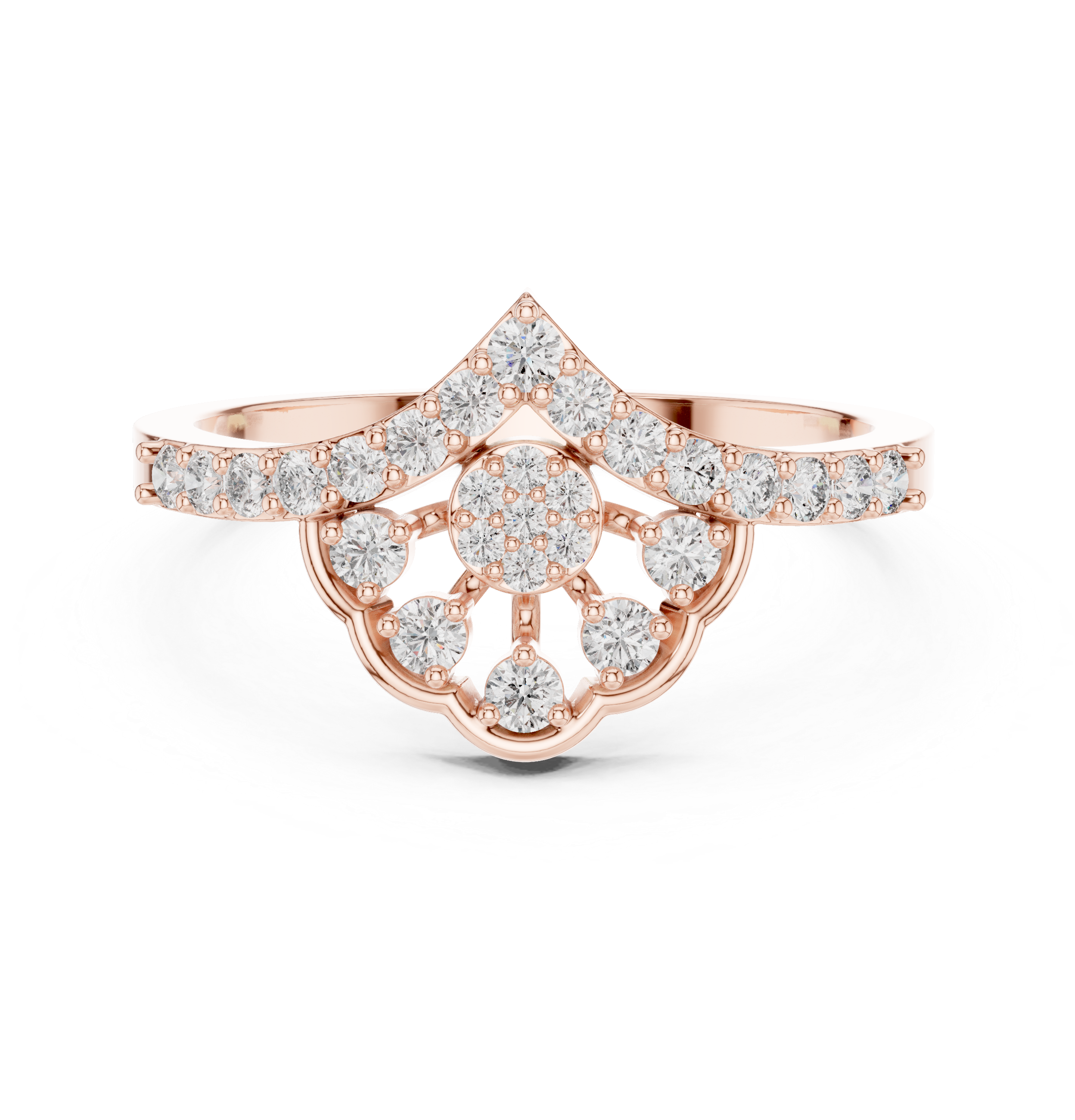 Gold Cluster Pave Round Lab Grown Diamond Inara Ring