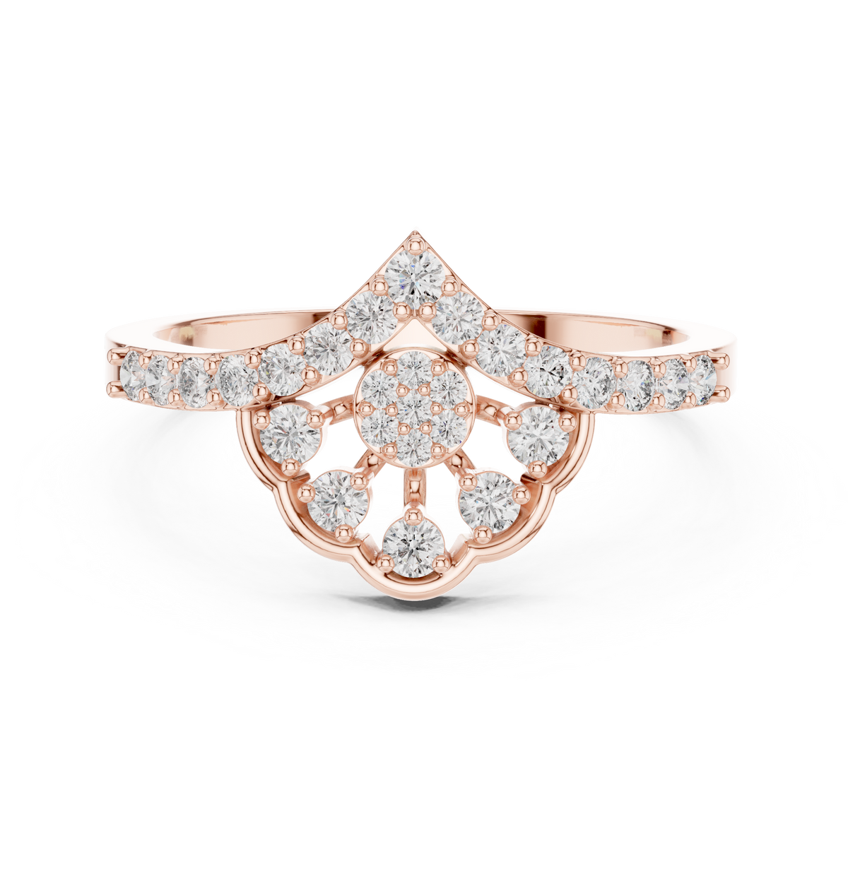 Gold Cluster Pave Round Lab Grown Diamond Inara Ring