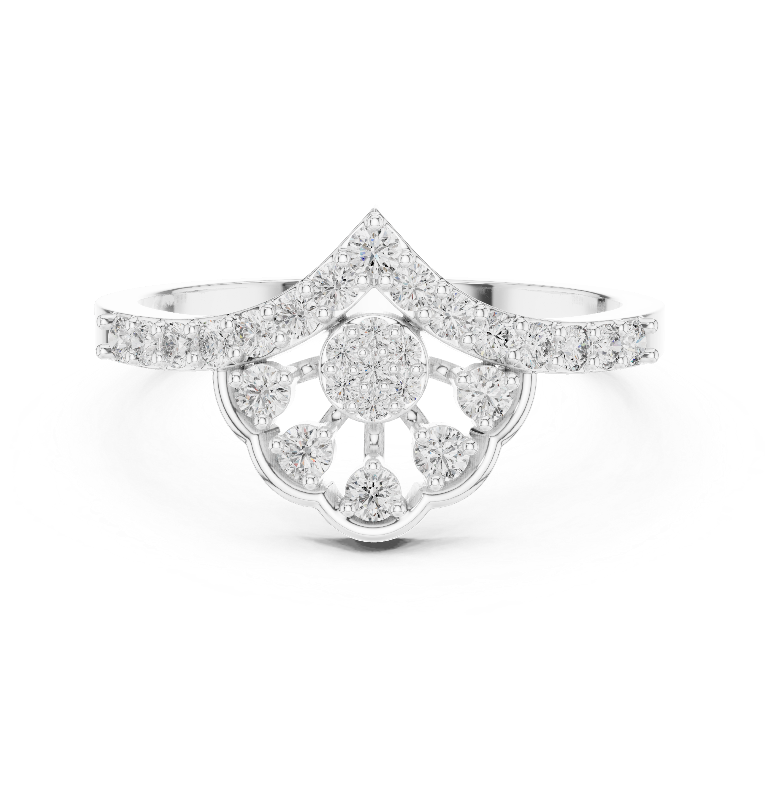 Gold Cluster Pave Round Lab Grown Diamond Inara Ring