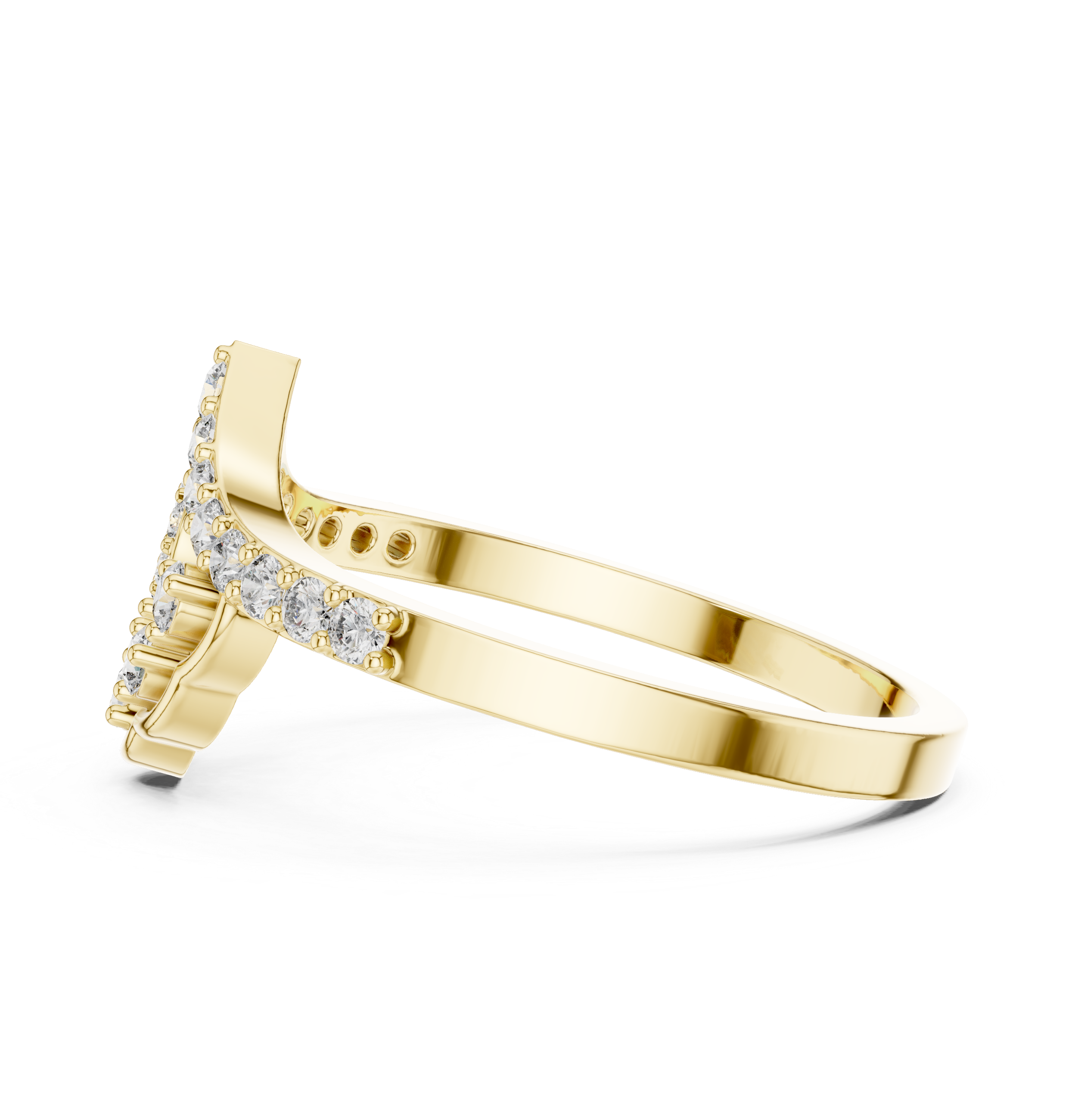 Gold Cluster Pave Round Lab Grown Diamond Inara Ring