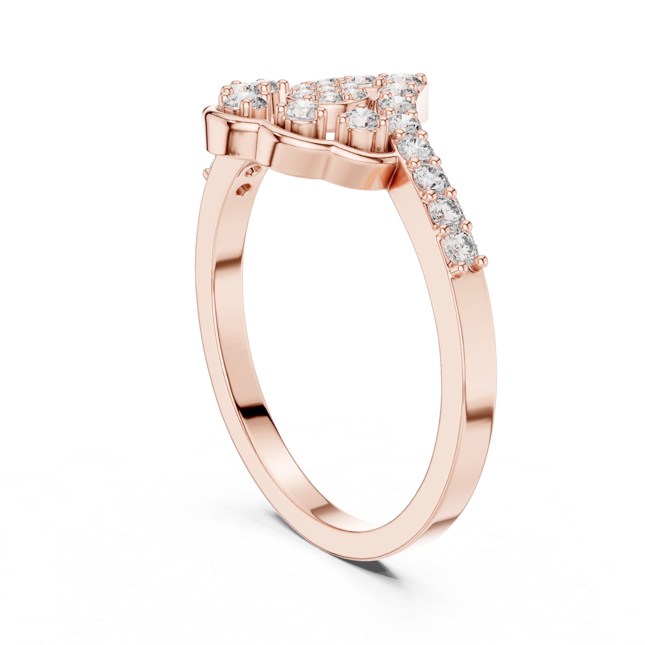 Gold Cluster Pave Round Lab Grown Diamond Inara Ring