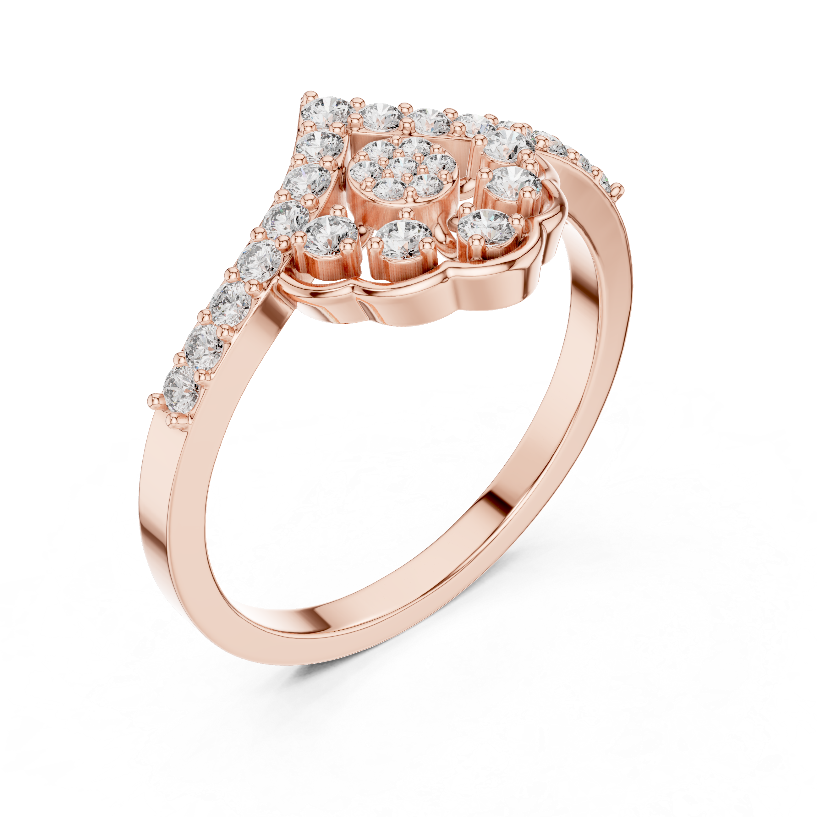 Gold Cluster Pave Round Lab Grown Diamond Inara Ring