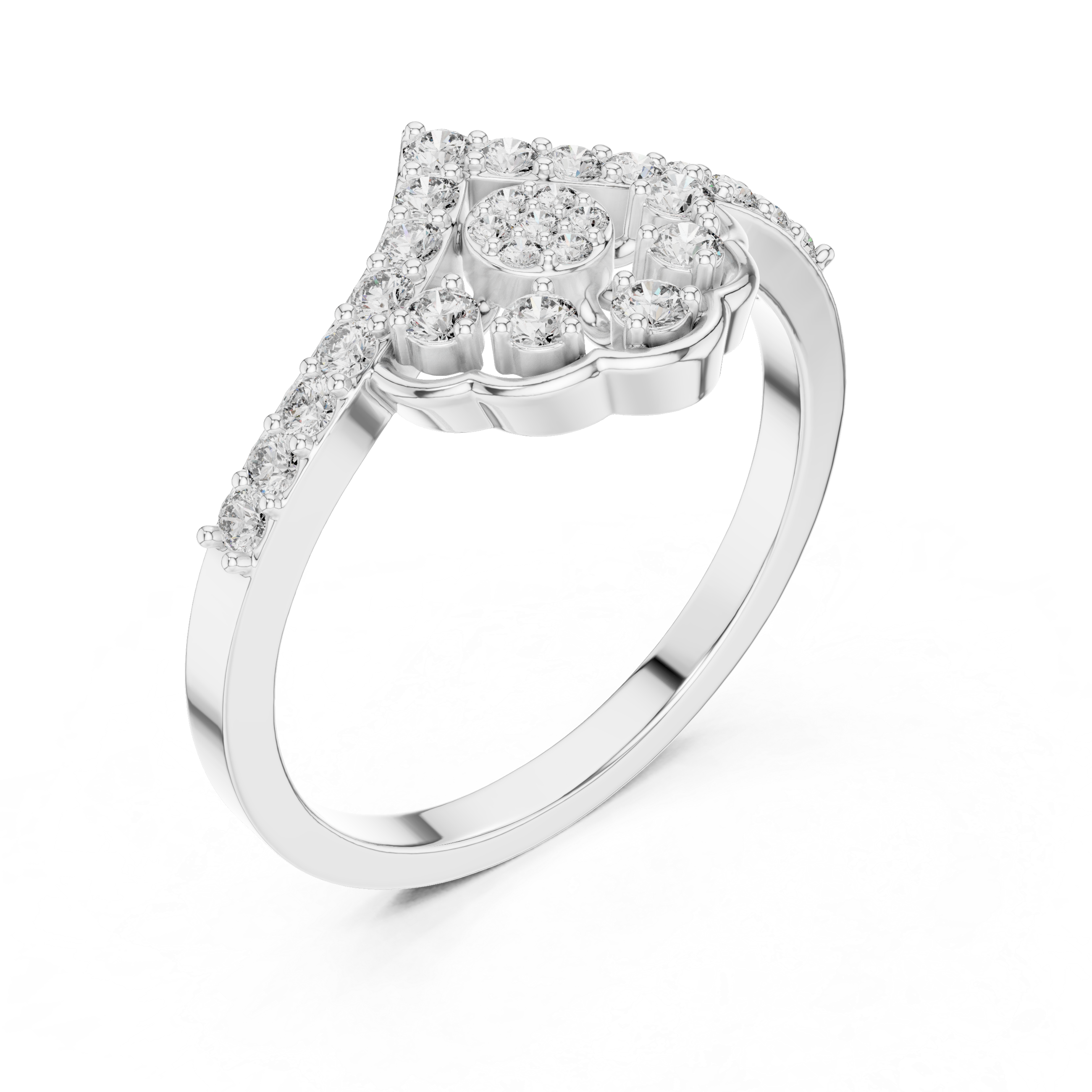 Gold Cluster Pave Round Lab Grown Diamond Inara Ring