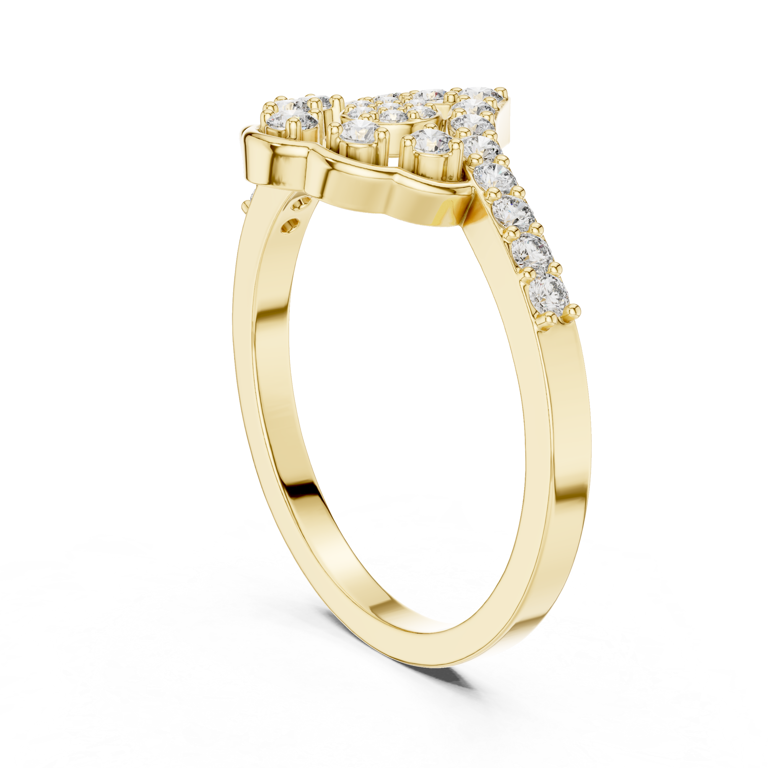 Gold Cluster Pave Round Lab Grown Diamond Inara Ring