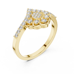 Gold Cluster Pave Round Lab Grown Diamond Inara Ring