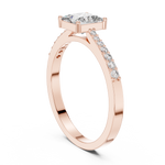 Gold Pave Princess Solitaire Lab Grown Diamond Yalyn Ring