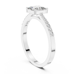 Gold Pave Princess Solitaire Lab Grown Diamond Yalyn Ring
