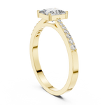 Gold Pave Princess Solitaire Lab Grown Diamond Yalyn Ring