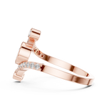 Gold Bezel Pave Pear Lab Grown Diamond Rhael Ring