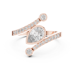 Gold Bezel Pave Pear Lab Grown Diamond Rhael Ring
