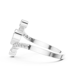 Gold Bezel Pave Pear Lab Grown Diamond Rhael Ring