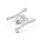 Gold Bezel Pave Pear Lab Grown Diamond Rhael Ring
