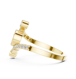 Gold Bezel Pave Pear Lab Grown Diamond Rhael Ring