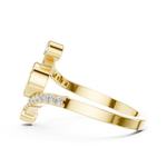 Gold Bezel Pave Pear Lab Grown Diamond Rhael Ring