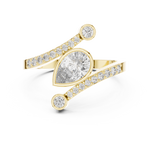 Gold Bezel Pave Pear Lab Grown Diamond Rhael Ring
