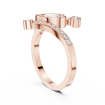 Gold Bezel Pave Pear Lab Grown Diamond Rhael Ring