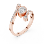 Gold Bezel Pave Pear Lab Grown Diamond Rhael Ring