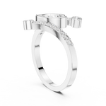 Gold Bezel Pave Pear Lab Grown Diamond Rhael Ring