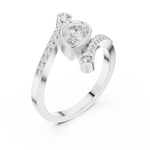 Gold Bezel Pave Pear Lab Grown Diamond Rhael Ring