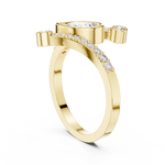 Gold Bezel Pave Pear Lab Grown Diamond Rhael Ring