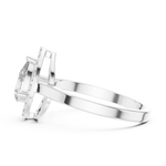 Gold Halo Pear Lab Grown Diamond Elaris Ring