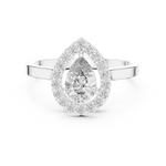 Gold Halo Pear Lab Grown Diamond Elaris Ring