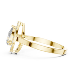 Gold Halo Pear Lab Grown Diamond Elaris Ring