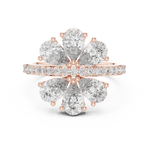 Gold Floral Cluster Pear Lab Grown Diamond Lysera Ring