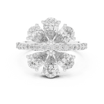 Gold Floral Cluster Pear Lab Grown Diamond Lysera Ring
