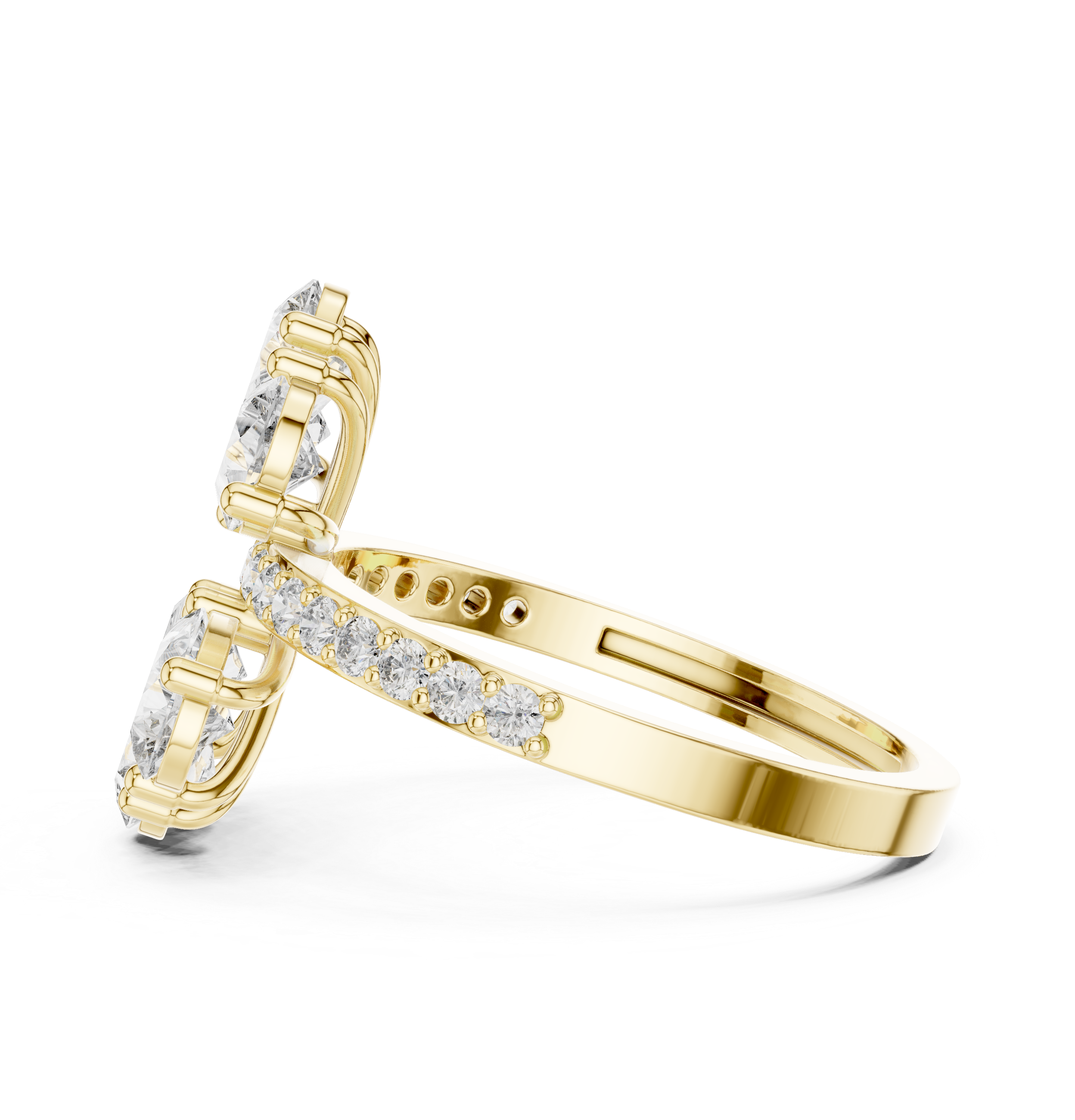 Gold Floral Cluster Pear Lab Grown Diamond Lysera Ring