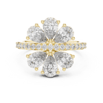 Gold Floral Cluster Pear Lab Grown Diamond Lysera Ring