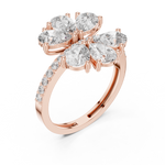 Gold Floral Cluster Pear Lab Grown Diamond Lysera Ring