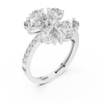 Gold Floral Cluster Pear Lab Grown Diamond Lysera Ring