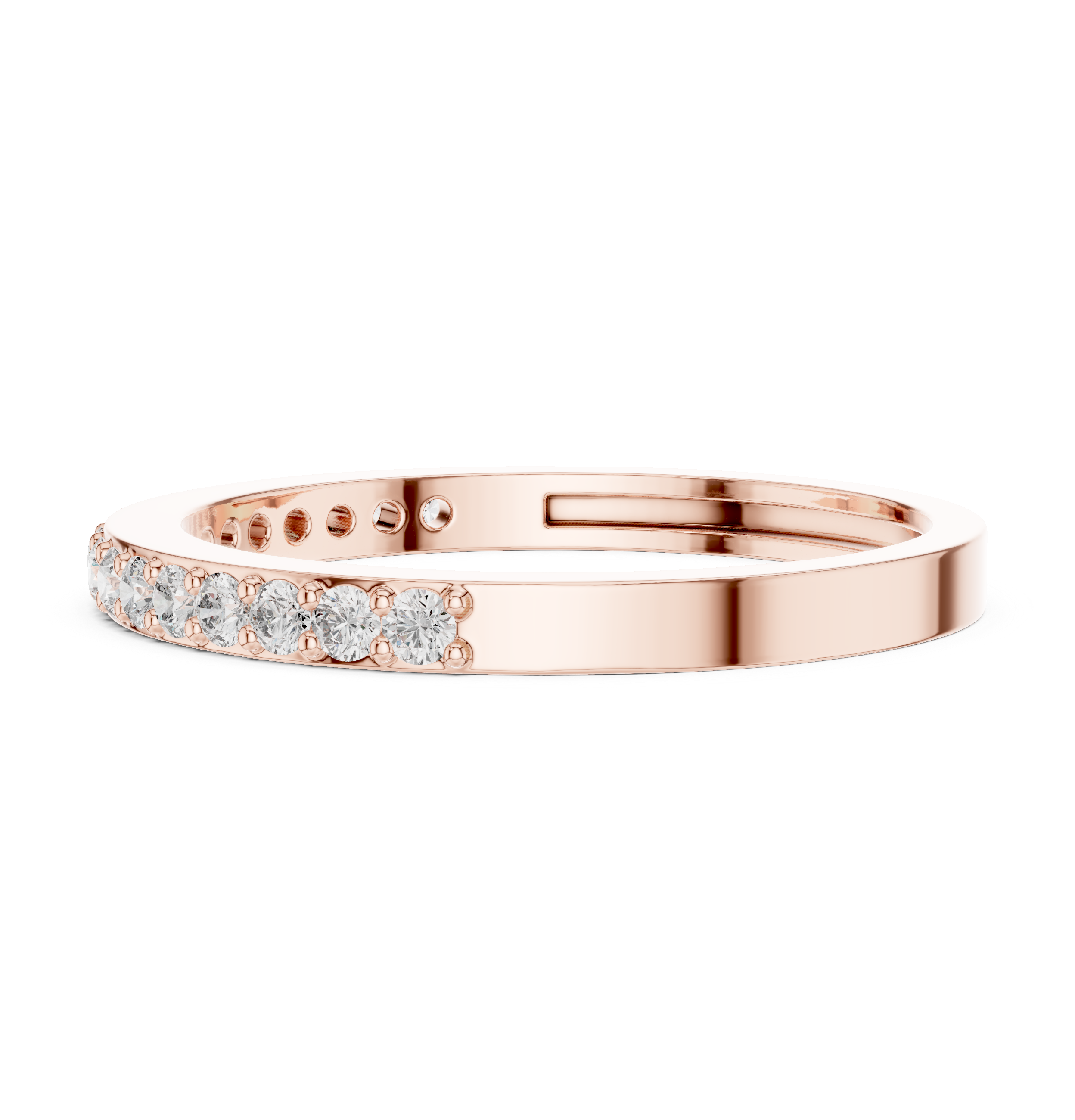 Gold Pave Eternity Prong Round Lab Grown Diamond Arvix Ring