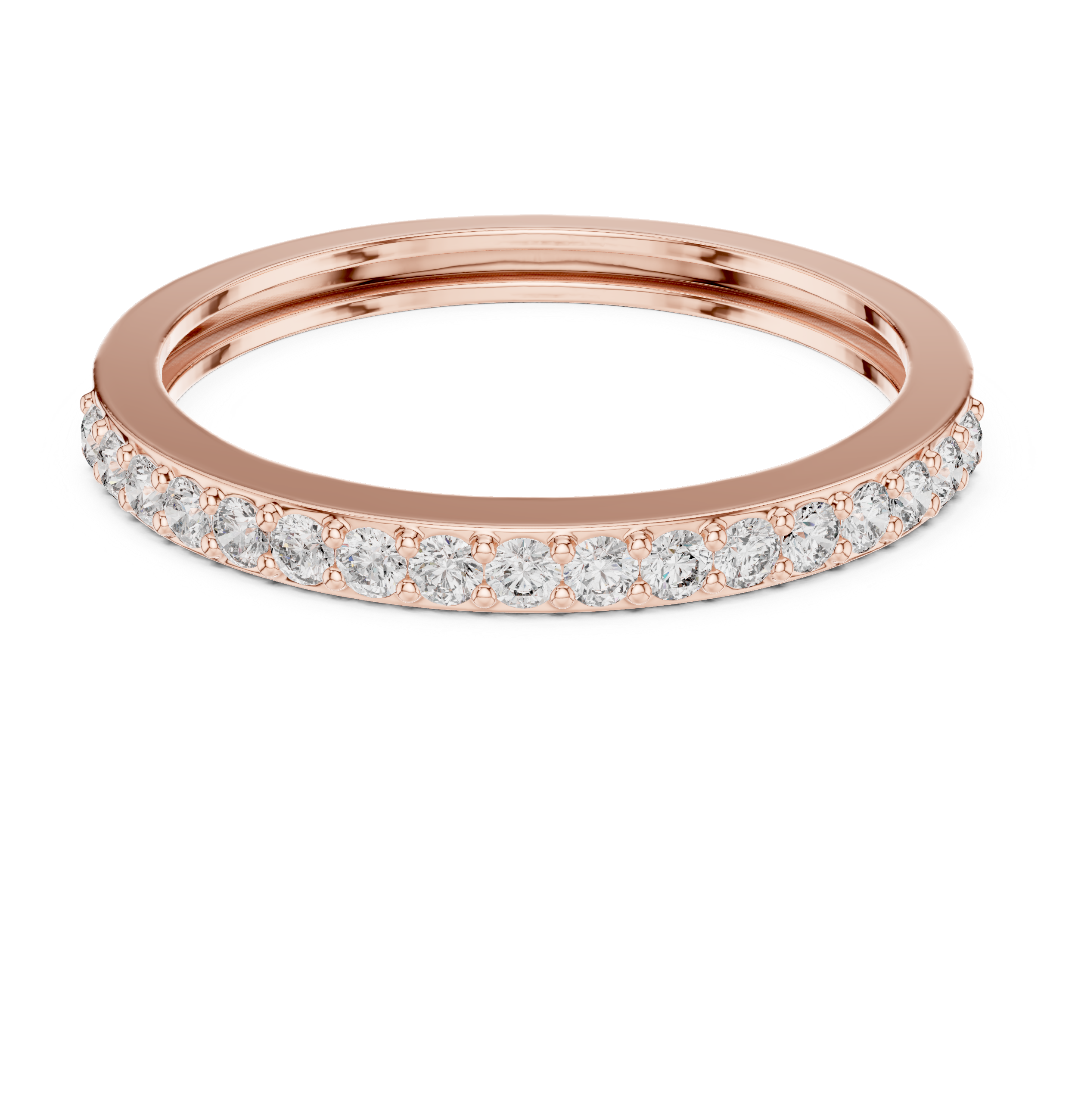 Gold Pave Eternity Prong Round Lab Grown Diamond Arvix Ring