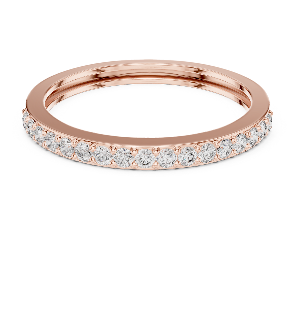 Gold Pave Eternity Prong Round Lab Grown Diamond Arvix Ring