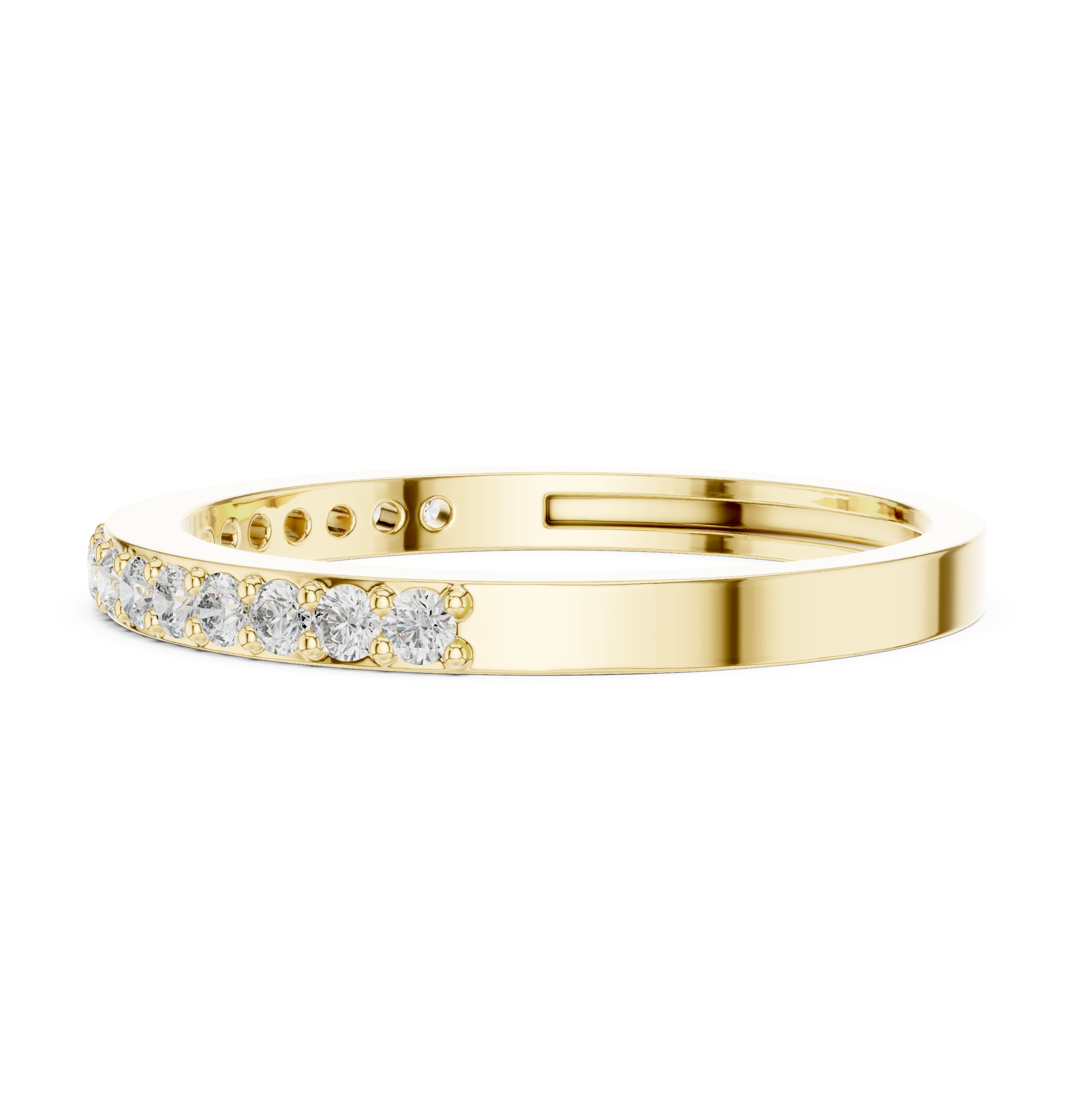 Gold Pave Eternity Prong Round Lab Grown Diamond Arvix Ring