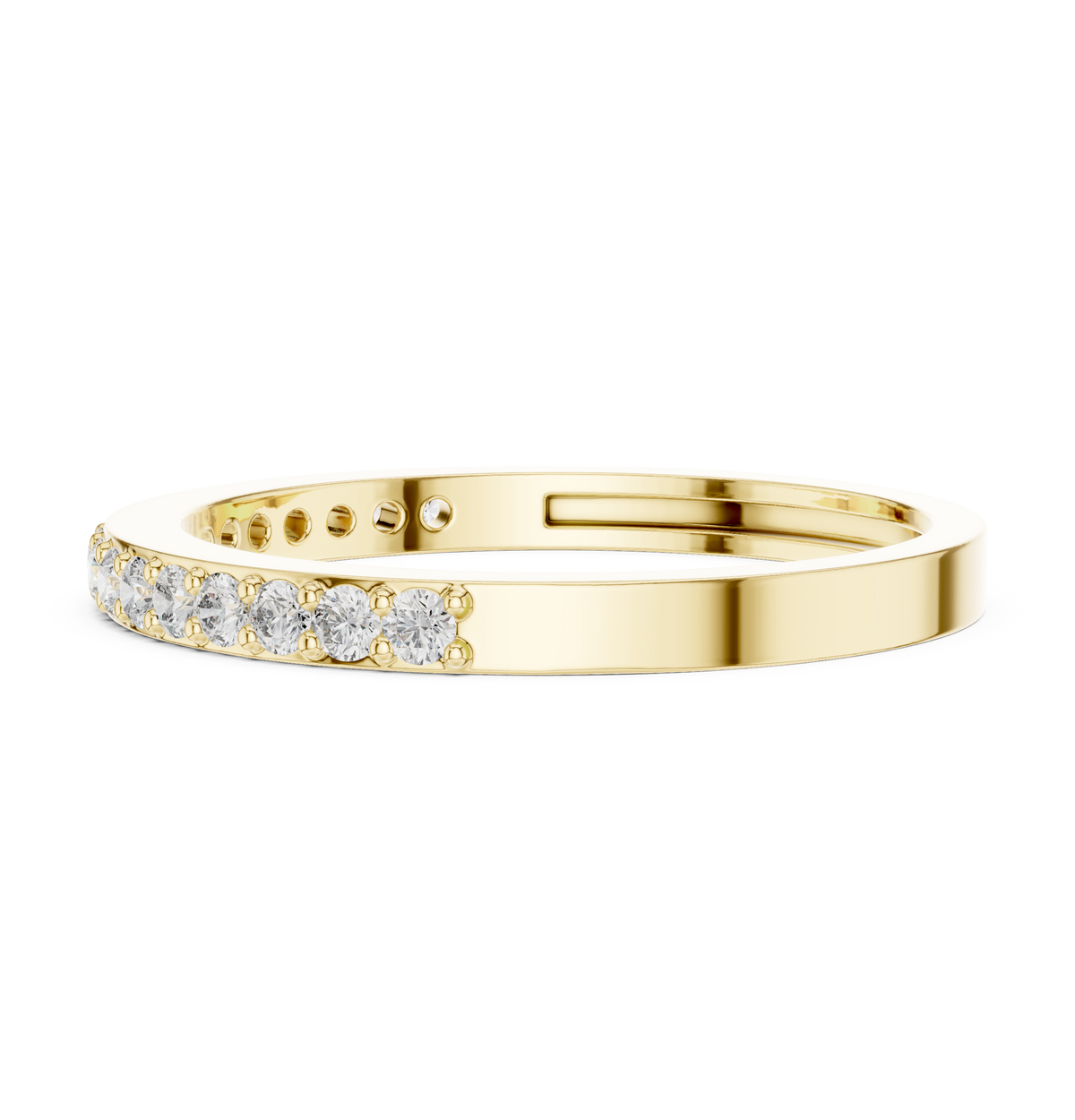 Gold Pave Eternity Prong Round Lab Grown Diamond Arvix Ring