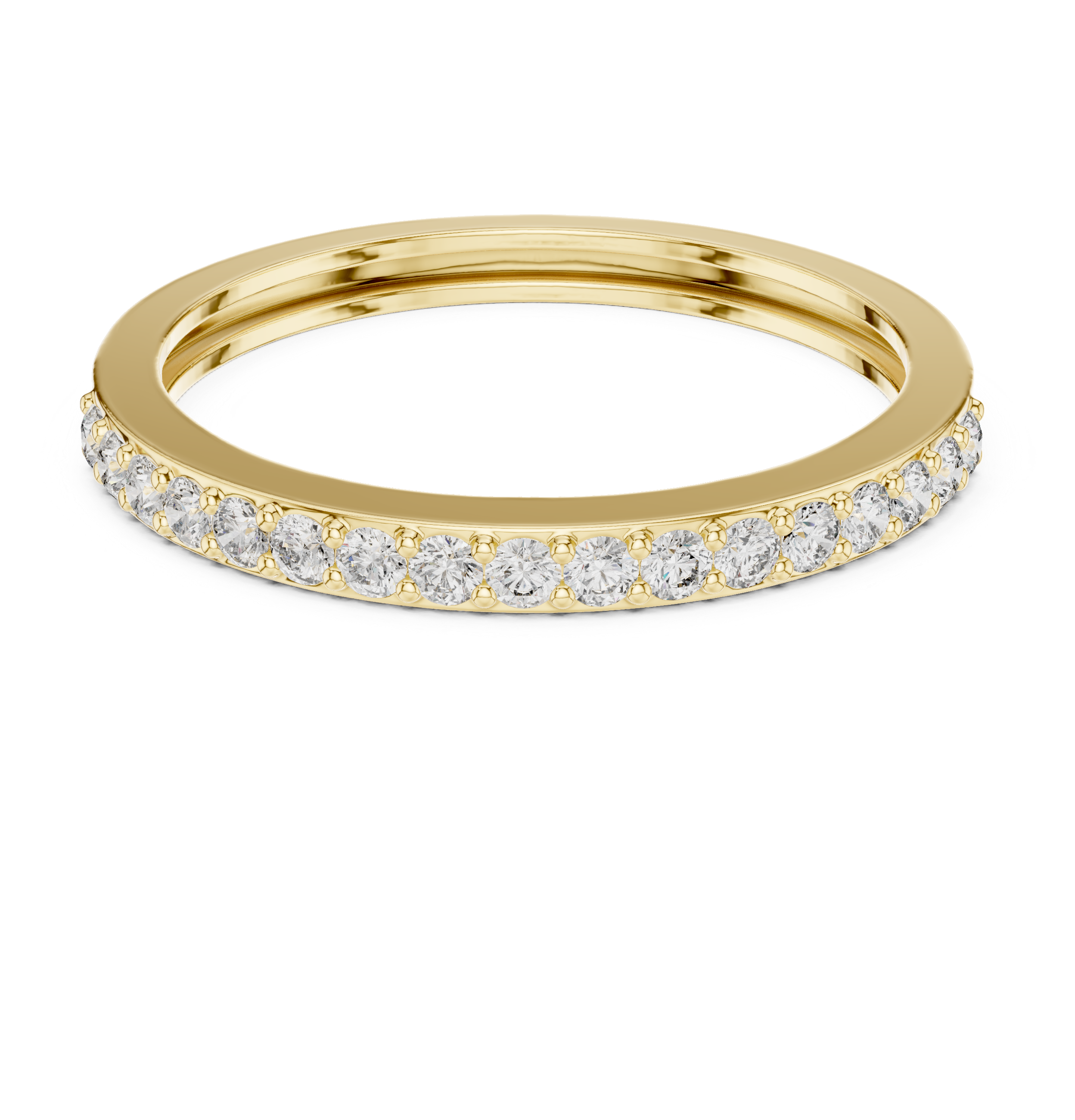Gold Pave Eternity Prong Round Lab Grown Diamond Arvix Ring